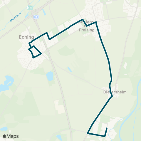 Die Münchner VerkehrsVerbund  Garching, Forschungszentrum - Neufahrn - Eching Ost / Ort map