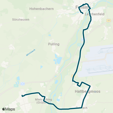 Die Münchner VerkehrsVerbund  Neufahrn - Hallbergmoos - Freising map