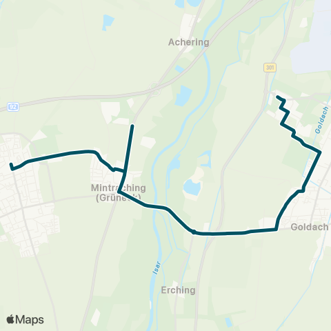 Die Münchner VerkehrsVerbund  Hallbergmoos / Ort - Mintraching - Neufahrn map