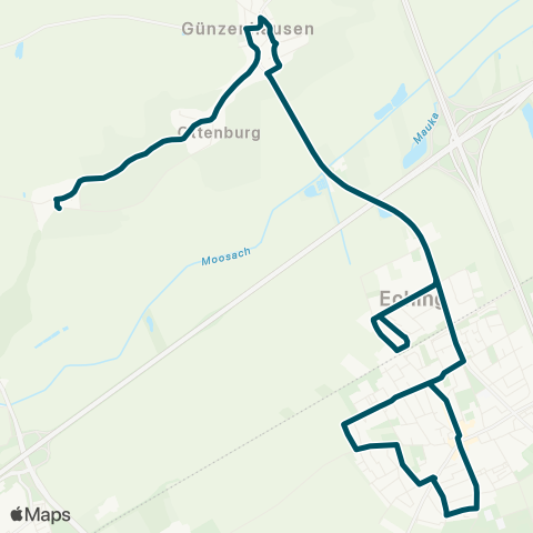 Die Münchner VerkehrsVerbund  Deutenhausen - Eching Nord / Süd - Deutenhausen map
