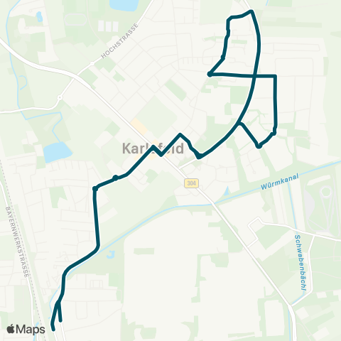 Die Münchner VerkehrsVerbund  Karlsfeld - Karlsfeld, Ludwig-Ganghofer-Straße - Karlsfeld map