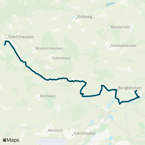 Die Münchner VerkehrsVerbund  Stockach / Ebersried - Odelzhausen - Sulzemoos - Bergkirchen - Dachau map