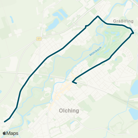 Die Münchner VerkehrsVerbund  Graßlfing, Georgenstraße - Geiselbullach - Esting - Kriegerdenkmal map