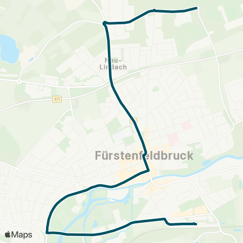 Die Münchner VerkehrsVerbund  Fürstenfeldbruck, Fliegerhorst - Fürstenfeldbruck map