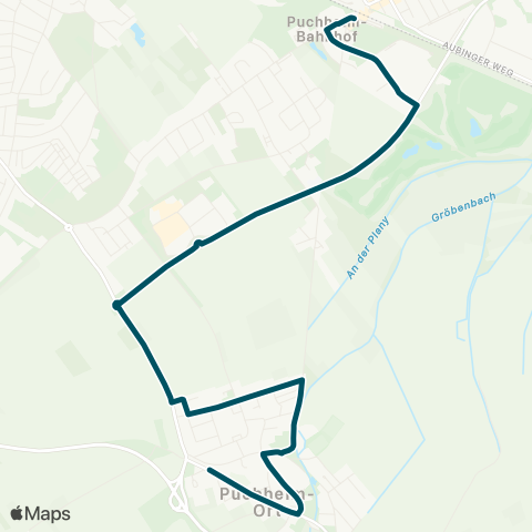 Die Münchner VerkehrsVerbund  Puchheim Ort, Vogelsangstraße - Puchheim Süd map