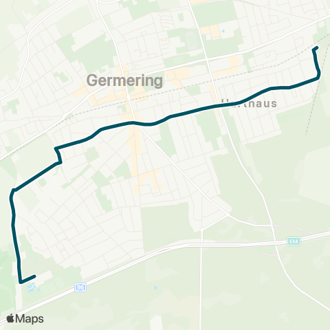 Die Münchner VerkehrsVerbund  Harthaus Süd - Germering, Kleiner Stachus - Germering, Freibad / Polariom map