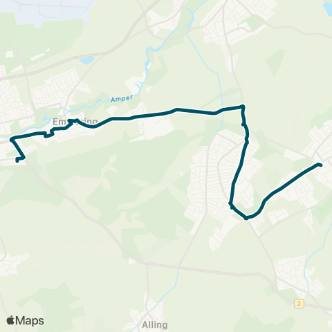 Die Münchner VerkehrsVerbund  Fürstenfeldbruck - Eichenau Nord - Puchheim Süd map