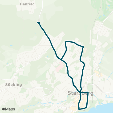 Die Münchner VerkehrsVerbund  Starnberg - Blumensiedlung - Hanfeld - Starnberg map