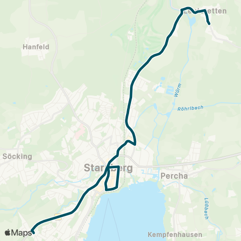 Die Münchner VerkehrsVerbund  Leutstetten - Starnberg - Waldspielplatz map