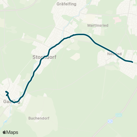 Die Münchner VerkehrsVerbund  Gauting - Krailling - Fürstenried West map