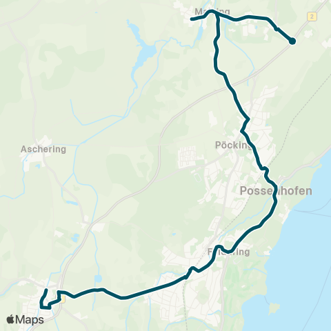 Die Münchner VerkehrsVerbund  Traubing - Feldafing - Possenhofen - Maising map