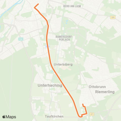 Die Münchner VerkehrsVerbund  München, Ostbahnhof - Taufkirchen, Lilienthalstraße map