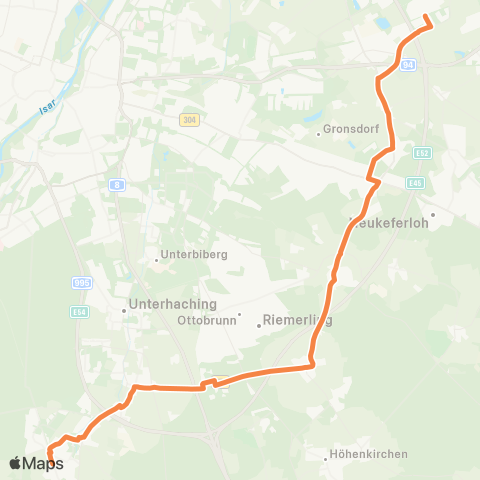 Die Münchner VerkehrsVerbund  Deisenhofen West - Tfk., Hugo-Junkers-Straße - Putzbrunn - Haar - Heimstetten map