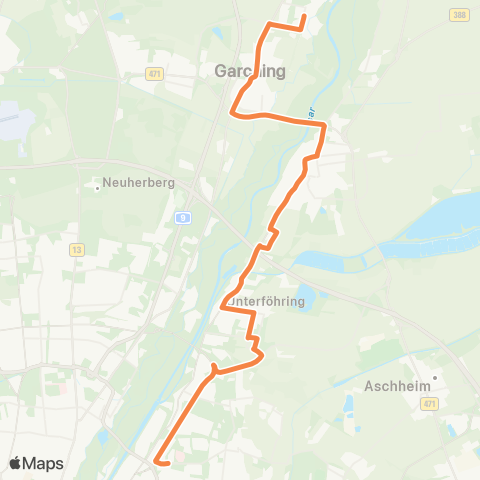 Die Münchner VerkehrsVerbund  Arabellapark - Unterföhring - Ismaning - Garching - Garching-Forschungszentrum map