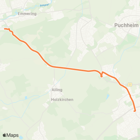 Die Münchner VerkehrsVerbund  Germering-Unterpfaffenhofen - Fürstenfeldbruck map