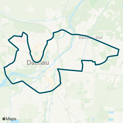 Die Münchner VerkehrsVerbund  Dachau - Rathaus - Klinikum - Landratsamt - Dachau map