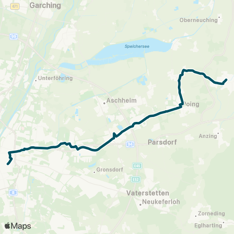 Die Münchner VerkehrsVerbund  Schienenersatzverkehr S2 Markt Schwaben - Erding map
