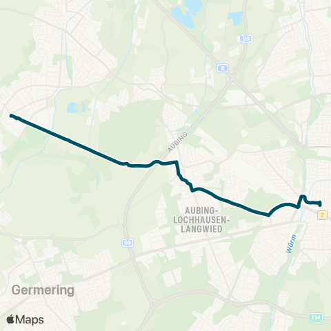 Die Münchner VerkehrsVerbund  Schienenersatzverkehr S4 Buchenau - Pasing map