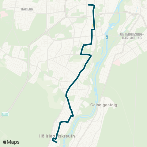 Die Münchner VerkehrsVerbund  Schienenersatzverkehr S7 Höllriegelskreuth - Harras map