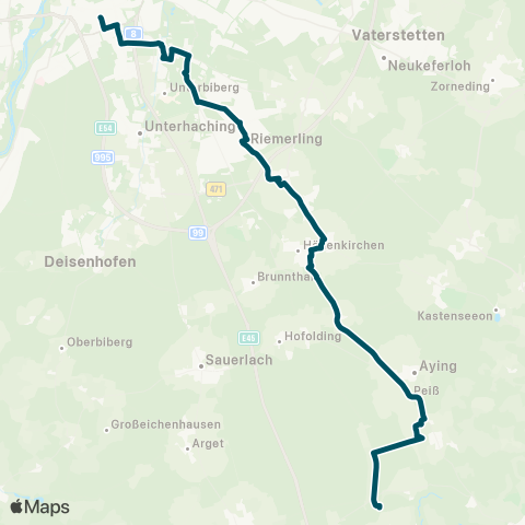 Die Münchner VerkehrsVerbund  Schienenersatzverkehr S5 Ostbahnhof - Kreuzstraße map