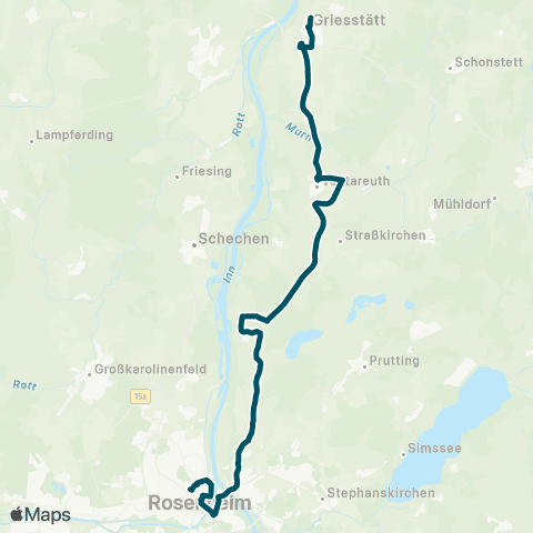 Die Münchner VerkehrsVerbund  Herbstfest-Bus Rosenheim - Vogtareuth - Griesstätt map