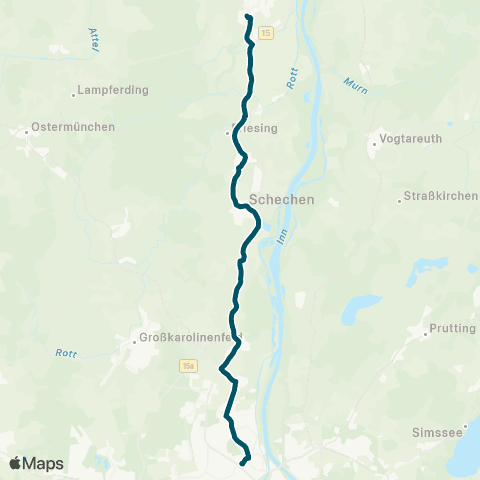 Die Münchner VerkehrsVerbund  Herbstfest-Bus Rott a. Inn - Pfaffenhofen - Rosenheim map