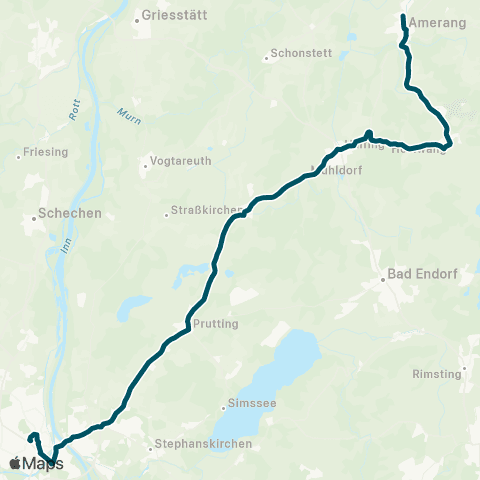 Die Münchner VerkehrsVerbund  Herbstfest-Bus Rosenheim - Prutting - Halfing - Höslwang - Amerang map