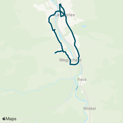Die Münchner VerkehrsVerbund  SkiBus Lenggries (vormittags) Lenggries - Brauneckbahn - Draxl - / Jaudenlifte - Lenggries map