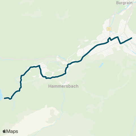 Die Münchner VerkehrsVerbund  EibseeBus Garmisch-Partenkirchen - Untergrainau - Hammersbach - Grainau - Eibsee map