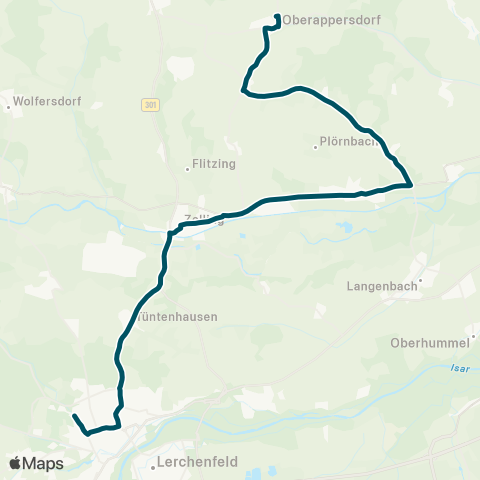 Die Münchner VerkehrsVerbund  Rudelzhausen - Nandlstadt - Zolling - Freising map
