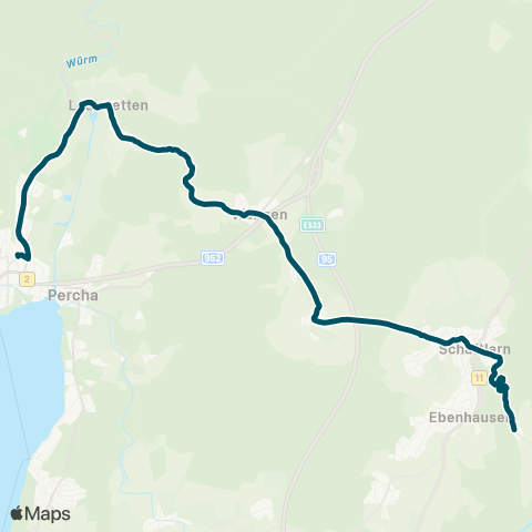 Die Münchner VerkehrsVerbund  Schäftlarn, Kloster - Hohenschäftlarn - Wangen - Starnberg Nord map