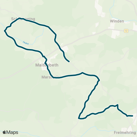 Die Münchner VerkehrsVerbund  Kreuz - Eßbaum - Maitenbeth - Rechtmehring map