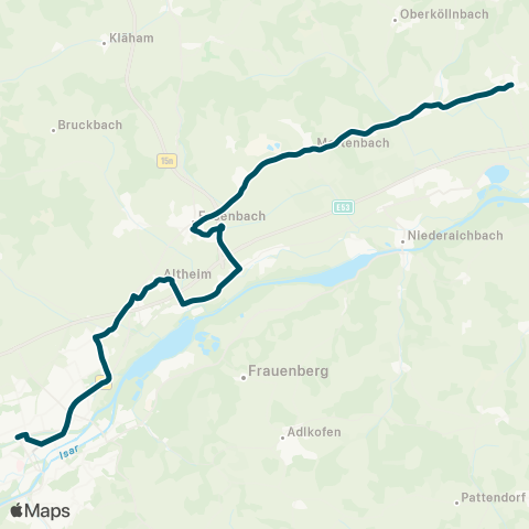 Die Münchner VerkehrsVerbund  Landshut - Ergolding - Altheim - Ohu - Essenbach - Postau - Weng - Oberköllnbach map