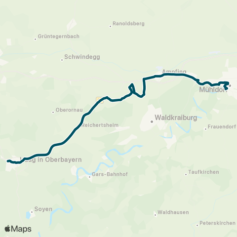 Die Münchner VerkehrsVerbund  Haag - Reichertsheim - Ampfing - Waldkraiburg / Mühldorf map