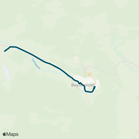 Die Münchner VerkehrsVerbund  Linie Alpin: Geitau - Bayrischzell - Sudelfeld - Bayrischzell - Geitau map