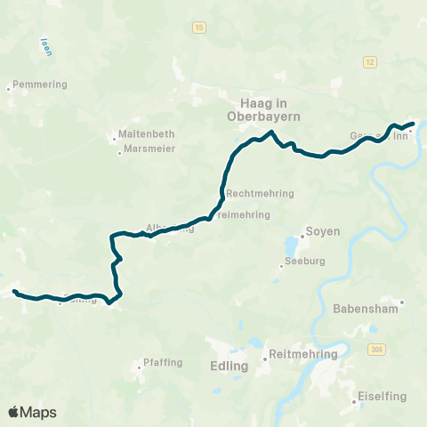 Die Münchner VerkehrsVerbund  Steinhöring - Tulling - Albaching - Haag - Gars map
