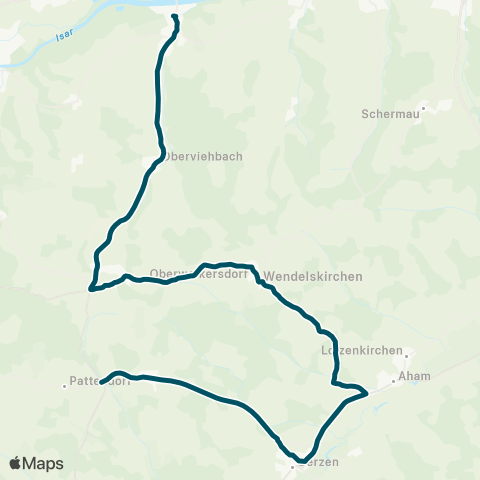 Die Münchner VerkehrsVerbund  Niederviehbach - Kirchberg - Aham - Gerzen - Stürming map