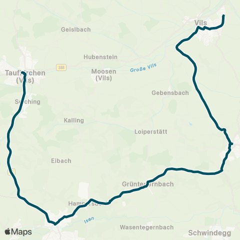 Die Münchner VerkehrsVerbund  Velden - Buchbach - Dorfen - Taufkirchen (Vils) map