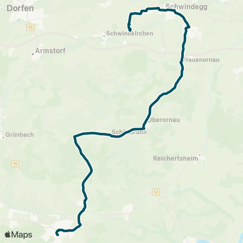 Die Münchner VerkehrsVerbund  Haag - Kirchdorf - Obertaufkirchen - Schwindegg - Schwindach map