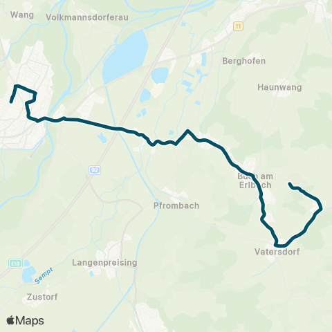 Die Münchner VerkehrsVerbund  Großaibach - Buch a.Erlbach - Aich - Moosburg map