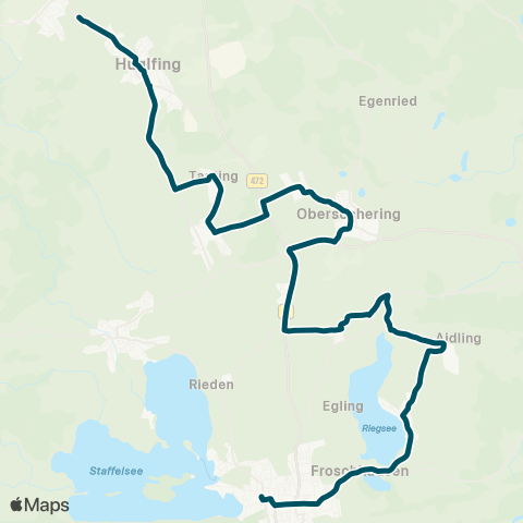 Die Münchner VerkehrsVerbund  Kirnberg - Uffing - Seehausen - Murnau / Unter - / Obereglfing - Obersöchering - Hofheim - Murnau map