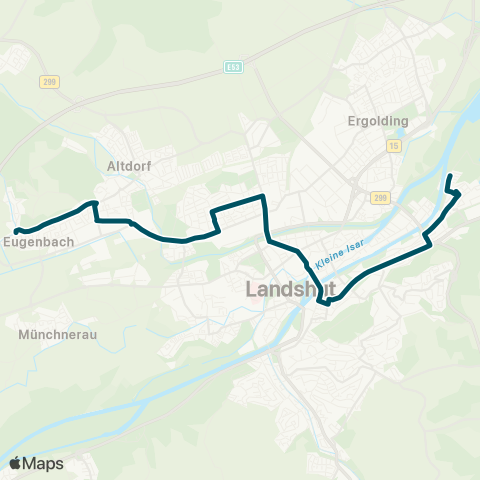 Die Münchner VerkehrsVerbund  Auwaldsiedlung - Altstadt - Hauptbahnhof - Eugenbach map