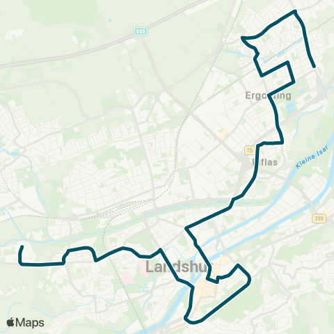 Die Münchner VerkehrsVerbund  Ergolding - Piflas - Altstadt - Ländtorplatz - HLG - Realschule map