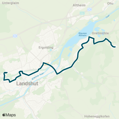 Die Münchner VerkehrsVerbund  Frauenberg - Auloh - Hauptbahnhof - HLG - Wirtschaftsschule map