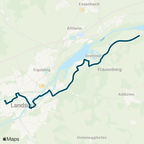Die Münchner VerkehrsVerbund  HLG - Hauptbahnhof - Altstadt - Auloh - Frauenberg - Wolfsteinerau map