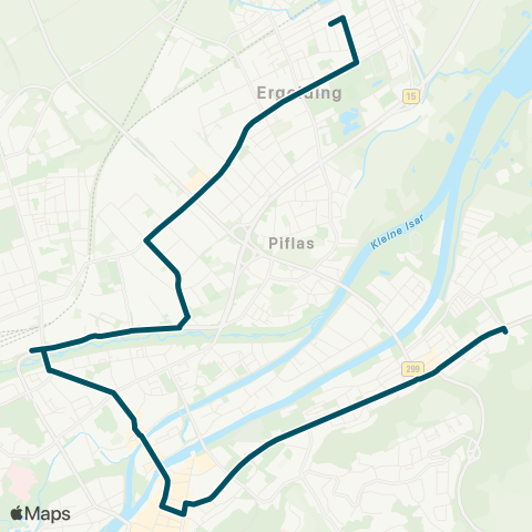 Die Münchner VerkehrsVerbund  Ergolding - Hauptbahnhof - Altstadt - Schulstraße map