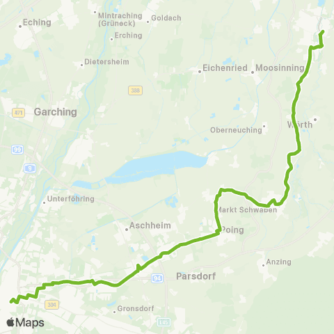 Die Münchner VerkehrsVerbund  Schienenersatzverkehr S2 Markt Schwaben - Erding map