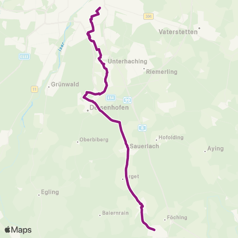 Die Münchner VerkehrsVerbund  Schienenersatzverkehr S3 Diesenhofen - Ostbahnhof map