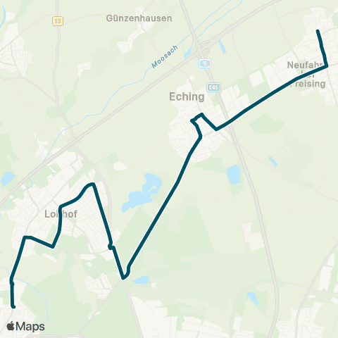 Die Münchner VerkehrsVerbund  Flughafen - Neufahrn - Oberschleißheim Schienenersatzverkehr S1 map