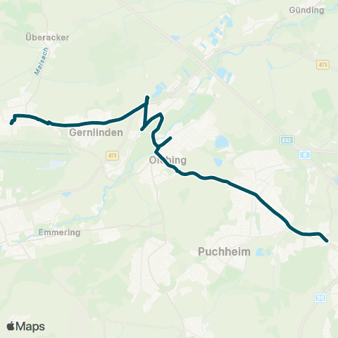Die Münchner VerkehrsVerbund  Schienenersatzverkehr S3 Maisach - Mammendorf map